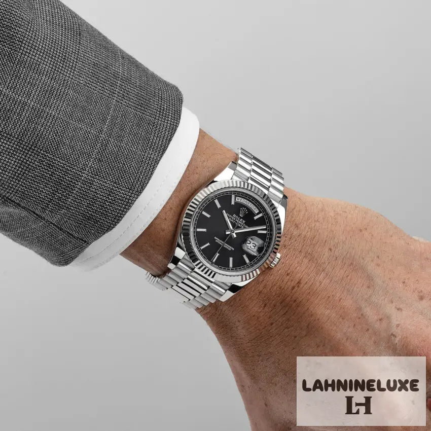 Rolex Day-Date White Gold Black Dial