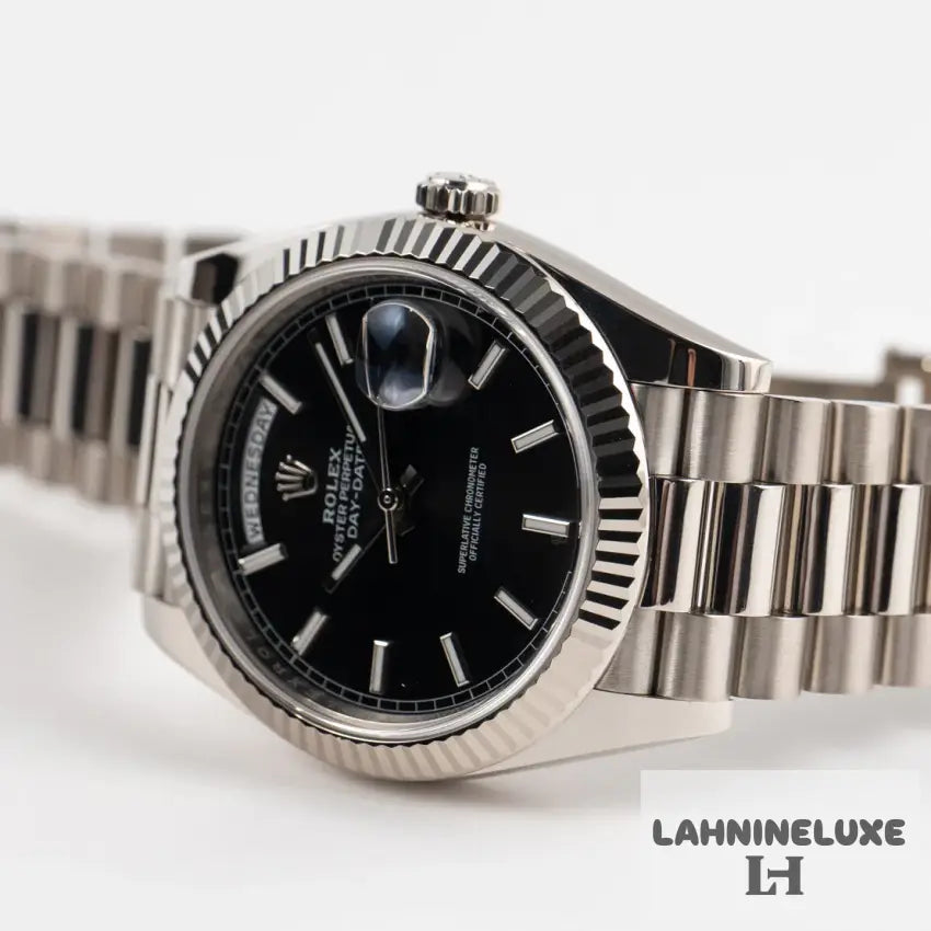 Rolex Day-Date White Gold Black Dial