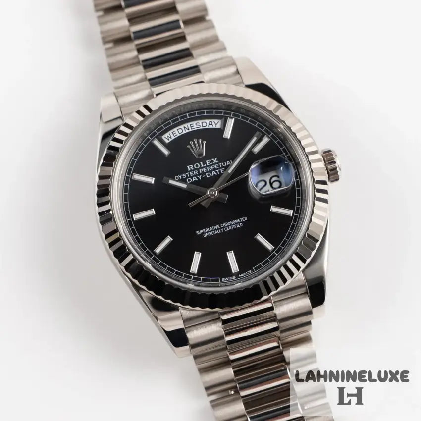 Rolex Day-Date White Gold Black Dial