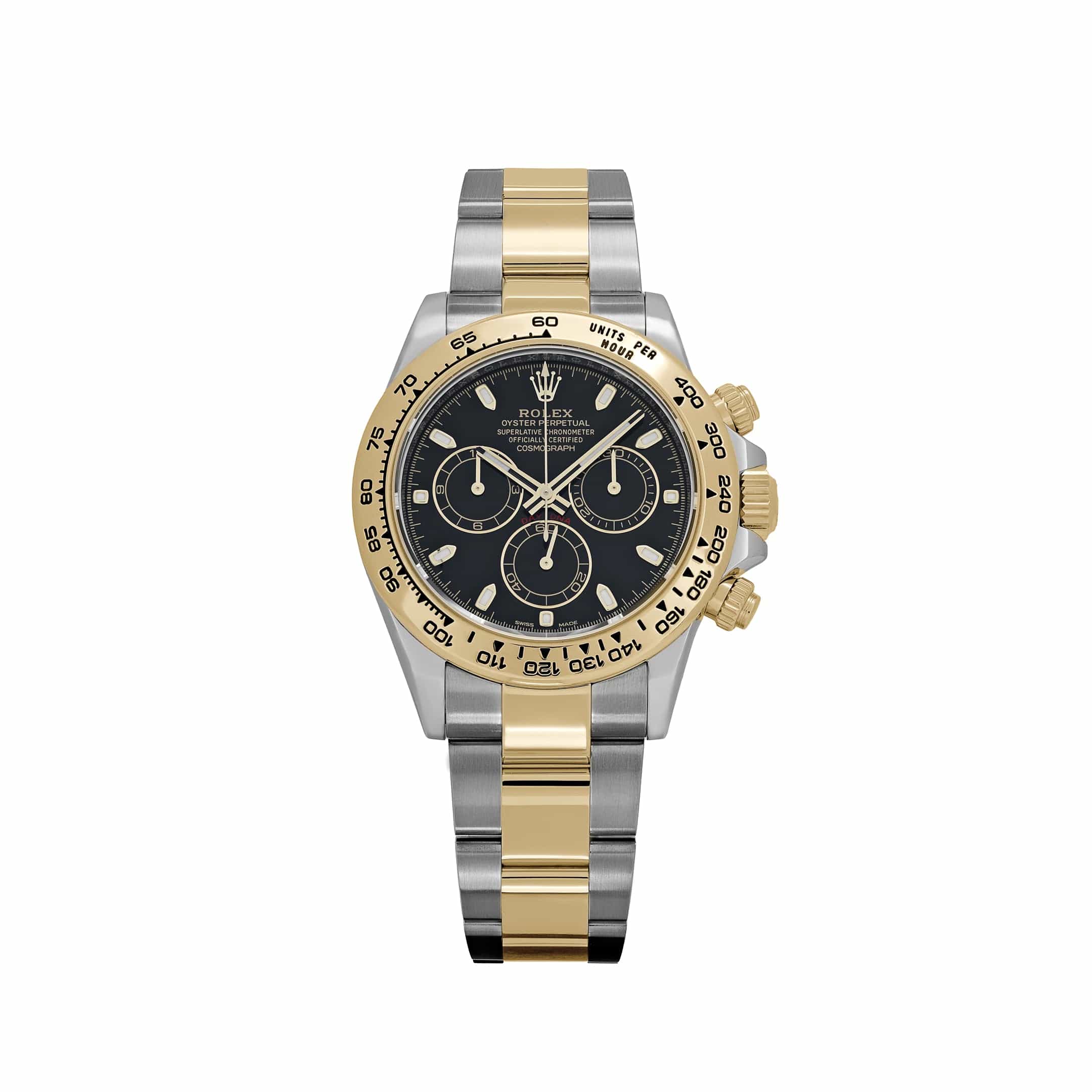 Daytona Panda Stainless Steel Gold & Black Dial Japanese Master Quality