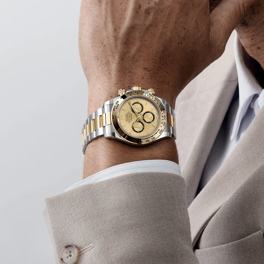 Daytona Yellow Gold Stainless Steel Champagne Dial