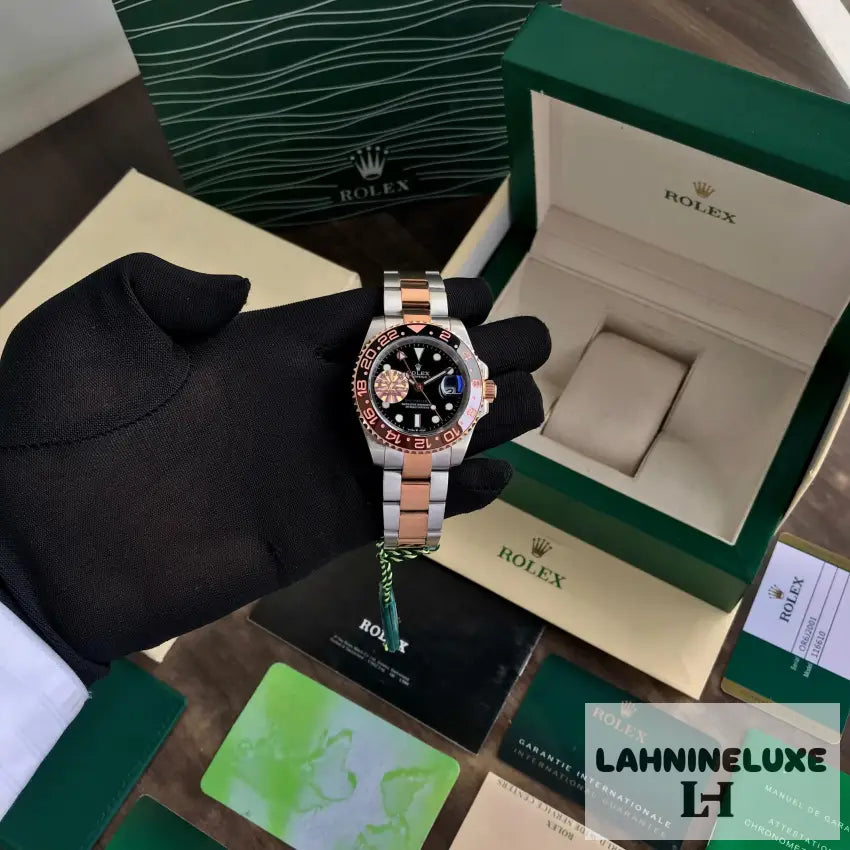 Rolex GMT Master || Two Tone Black Dial Japanese Automatic