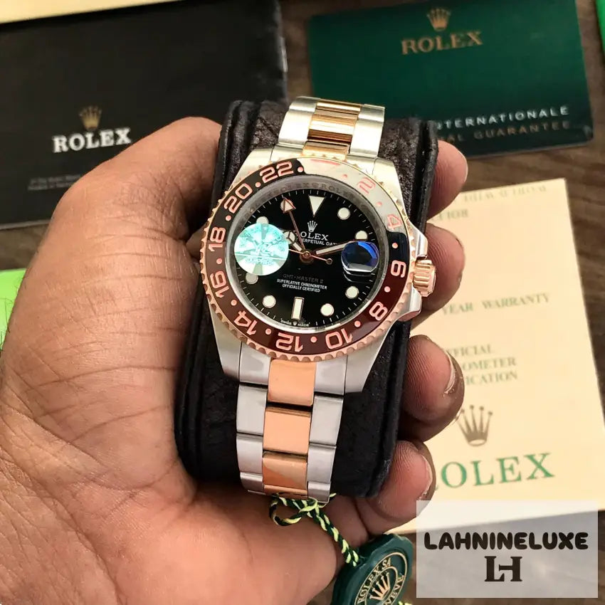 Rolex GMT Master || Two Tone Black Dial Japanese Automatic