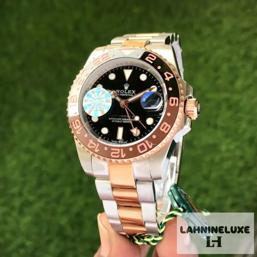 Rolex GMT Master || Two Tone Black Dial Japanese Automatic