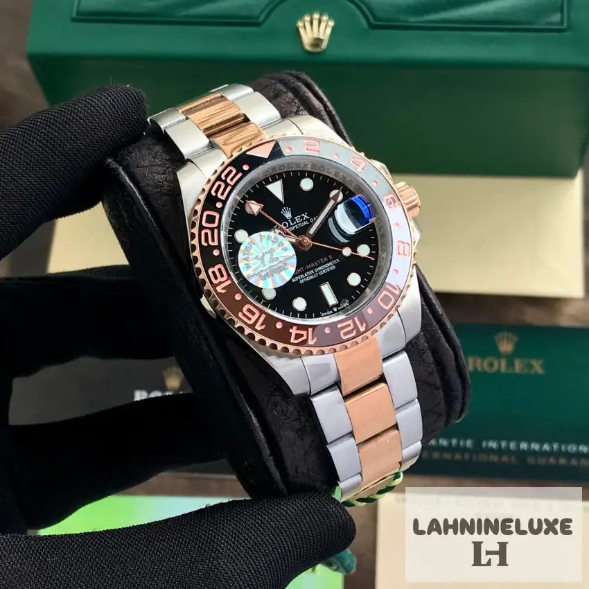 Rolex GMT Master || Two Tone Black Dial Japanese Automatic