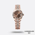 Rolex Lady-Datejust chocolat serti de diamants