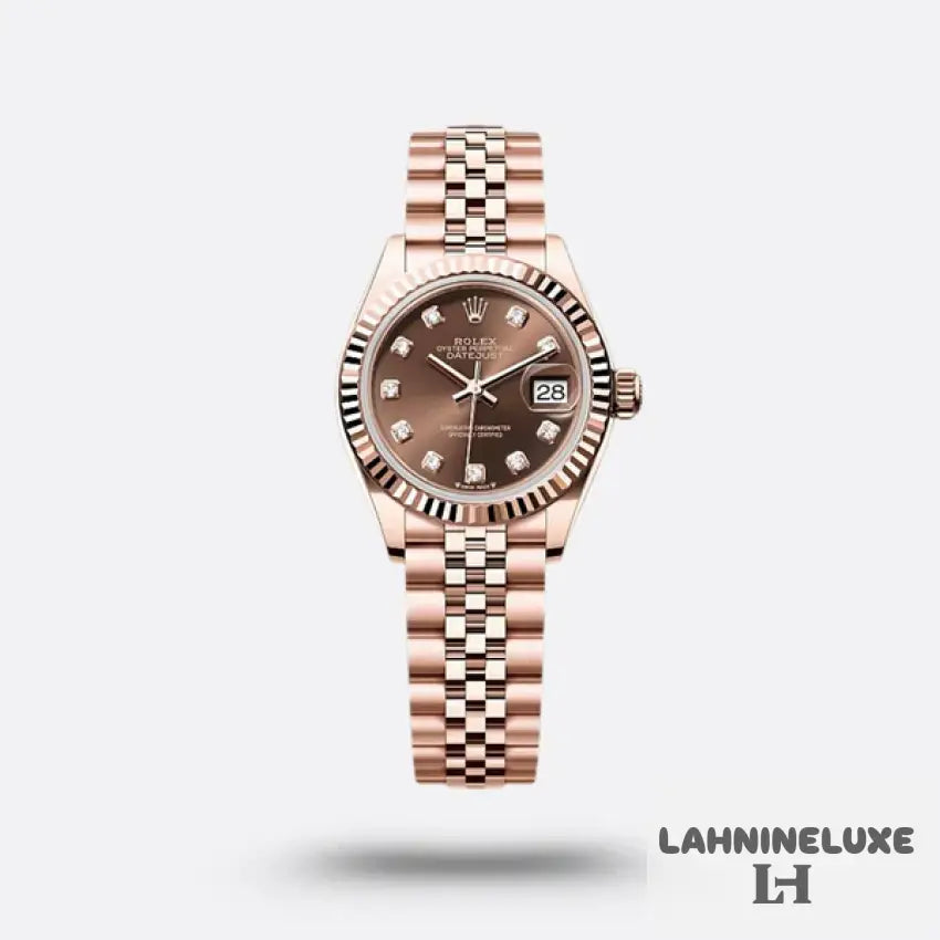 Rolex Lady-Datejust chocolat serti de diamants