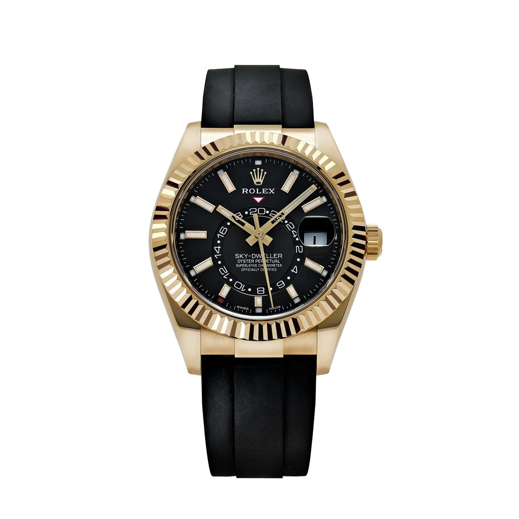 SkyDweller Grey Dial Black Fiber Belt Japanese Automatic Mens Watch