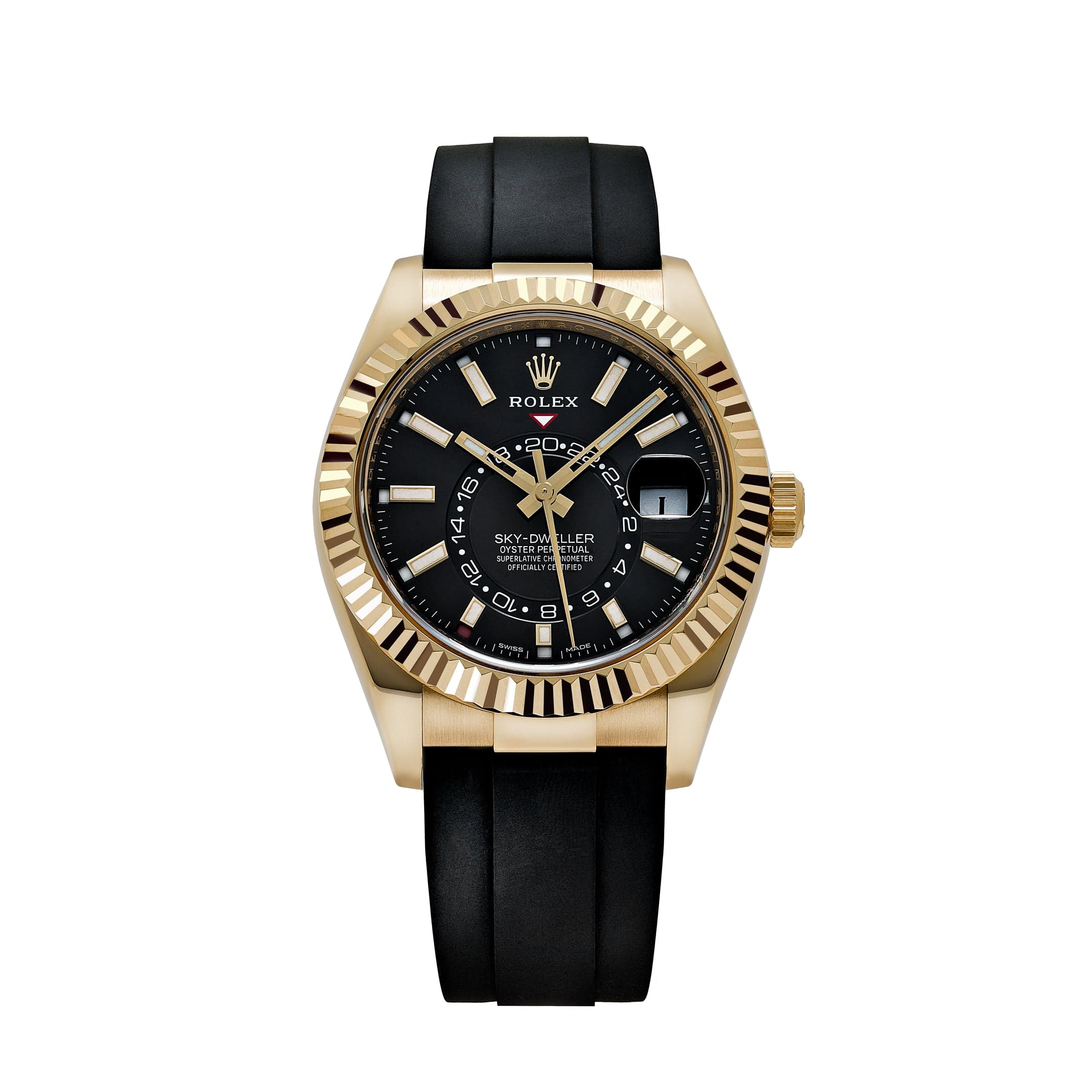 SkyDweller Grey Dial Black Fiber Belt Japanese Automatic Mens Watch