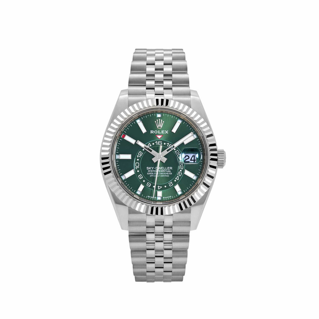 SkyDweller Stainless Steel Green Dial & Jubli Chain Strap Japanese Automatic