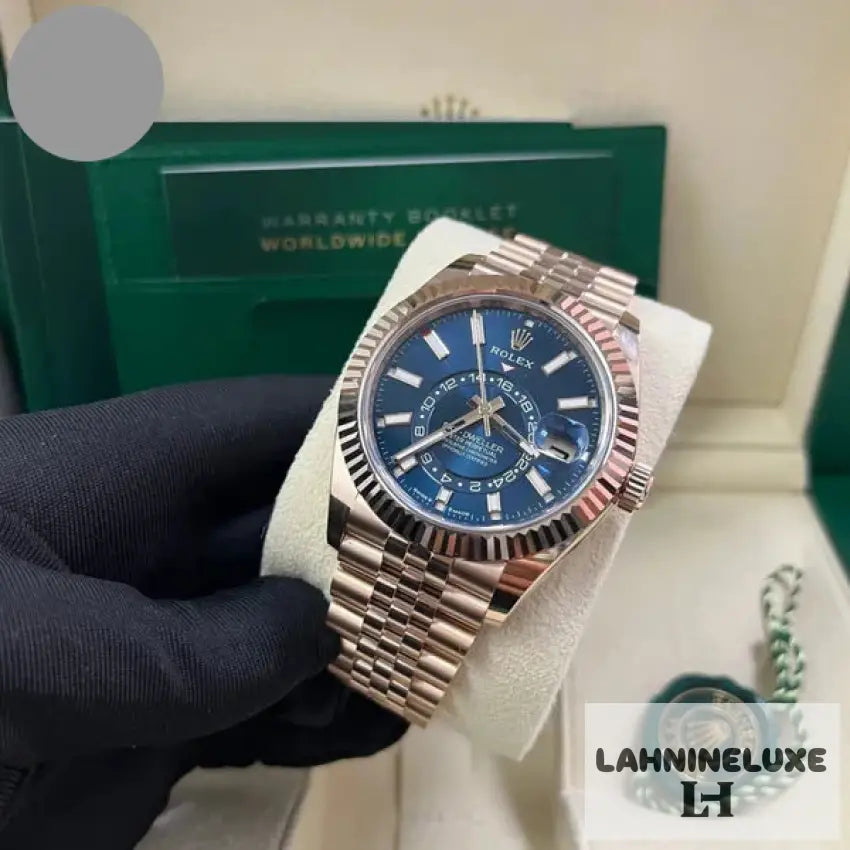 Sky-Dweller Rose Gold Jubilee Bracelet Cadran Bleu