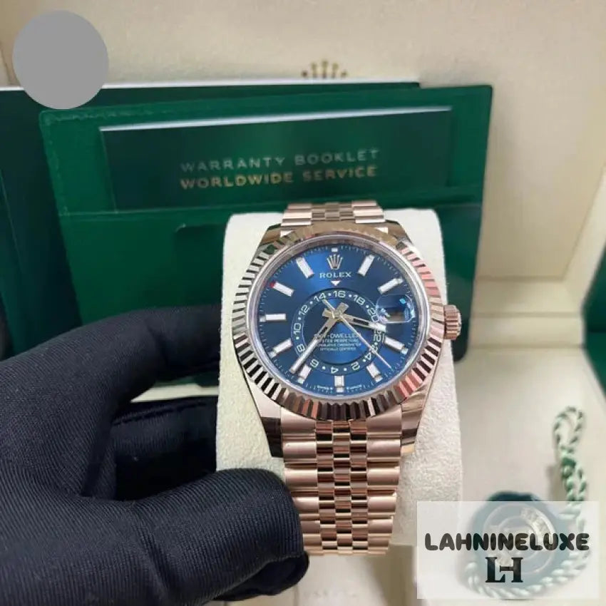 Sky-Dweller Rose Gold Jubilee Bracelet Cadran Bleu