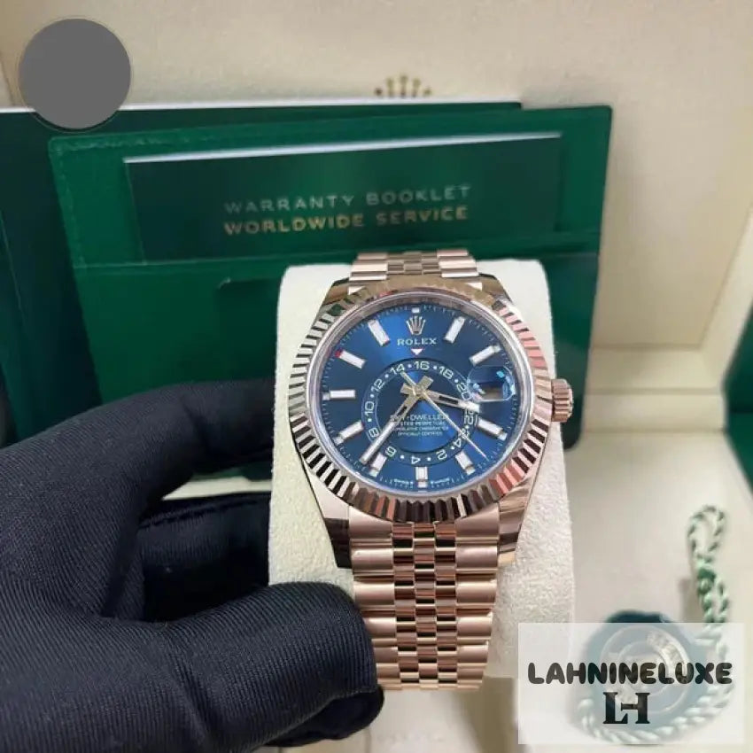 Sky-Dweller Rose Gold Jubilee Bracelet Cadran Bleu
