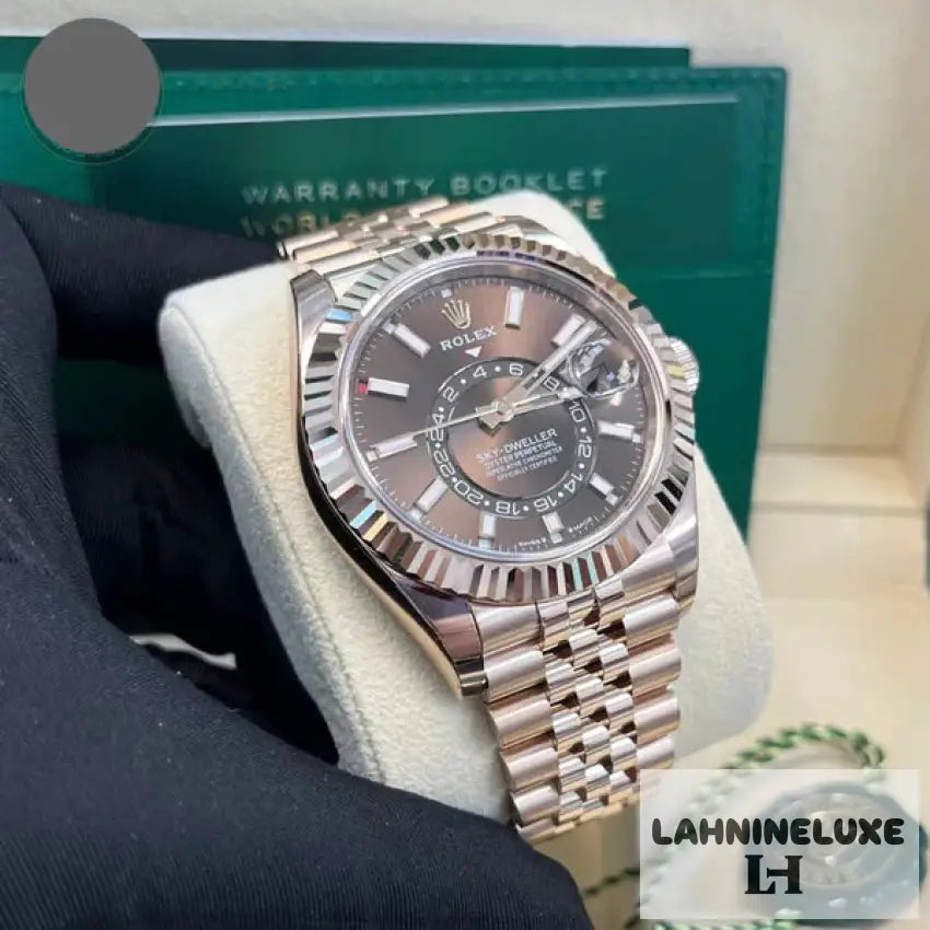 Sky-Dweller Rose Gold Jubilee Bracelet Cadran Marron