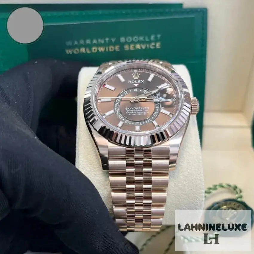 Sky-Dweller Rose Gold Jubilee Bracelet Cadran Marron