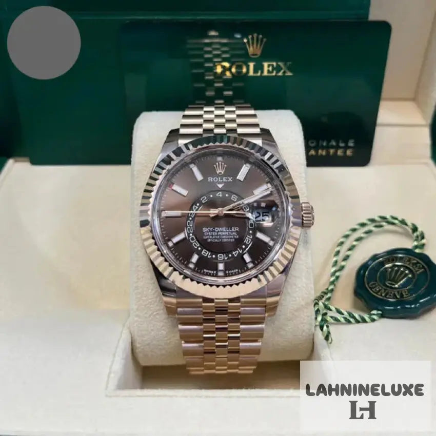 Sky-Dweller Rose Gold Jubilee Bracelet Cadran Marron
