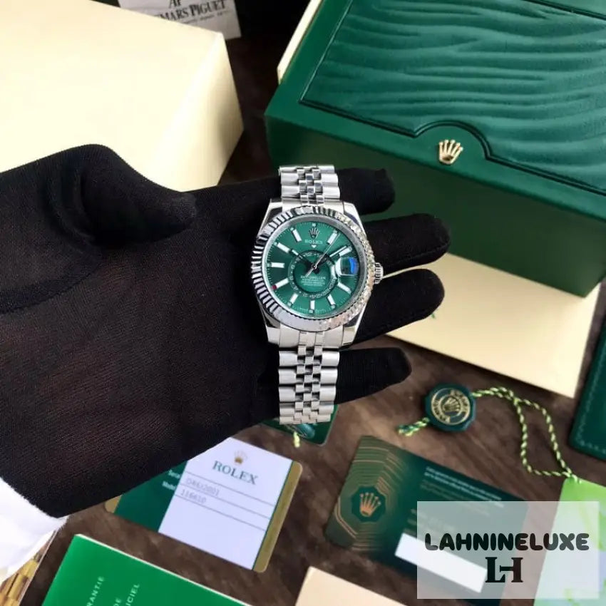 SkyDweller Stainless Steel Green Dial & Jubli Chain Strap Japanese Automatic