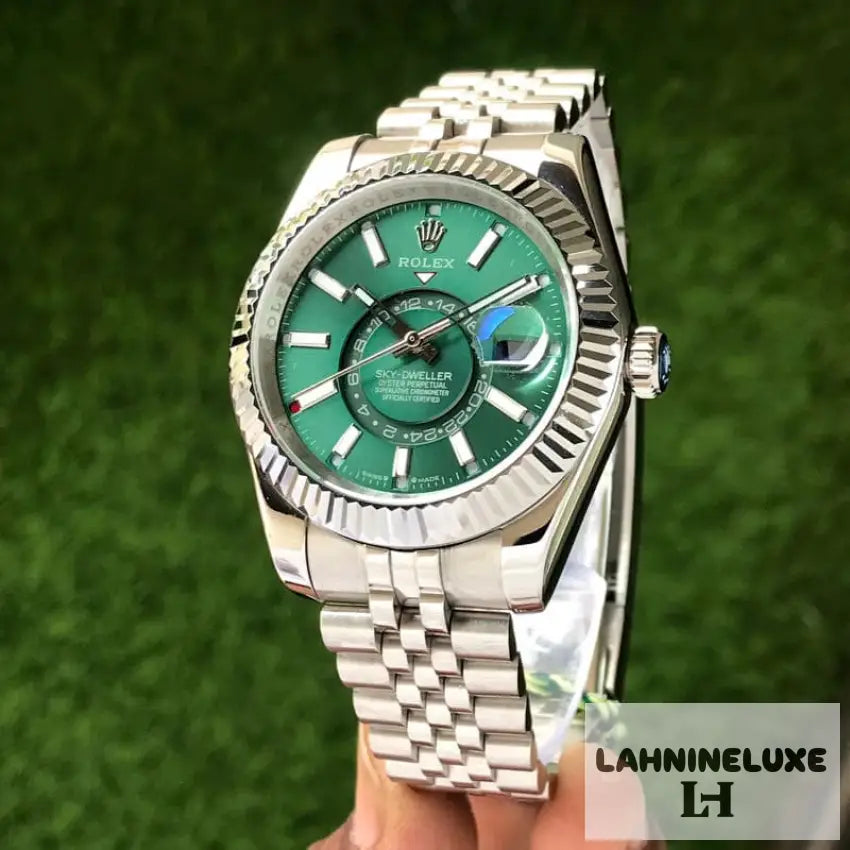 SkyDweller Stainless Steel Green Dial & Jubli Chain Strap Japanese Automatic