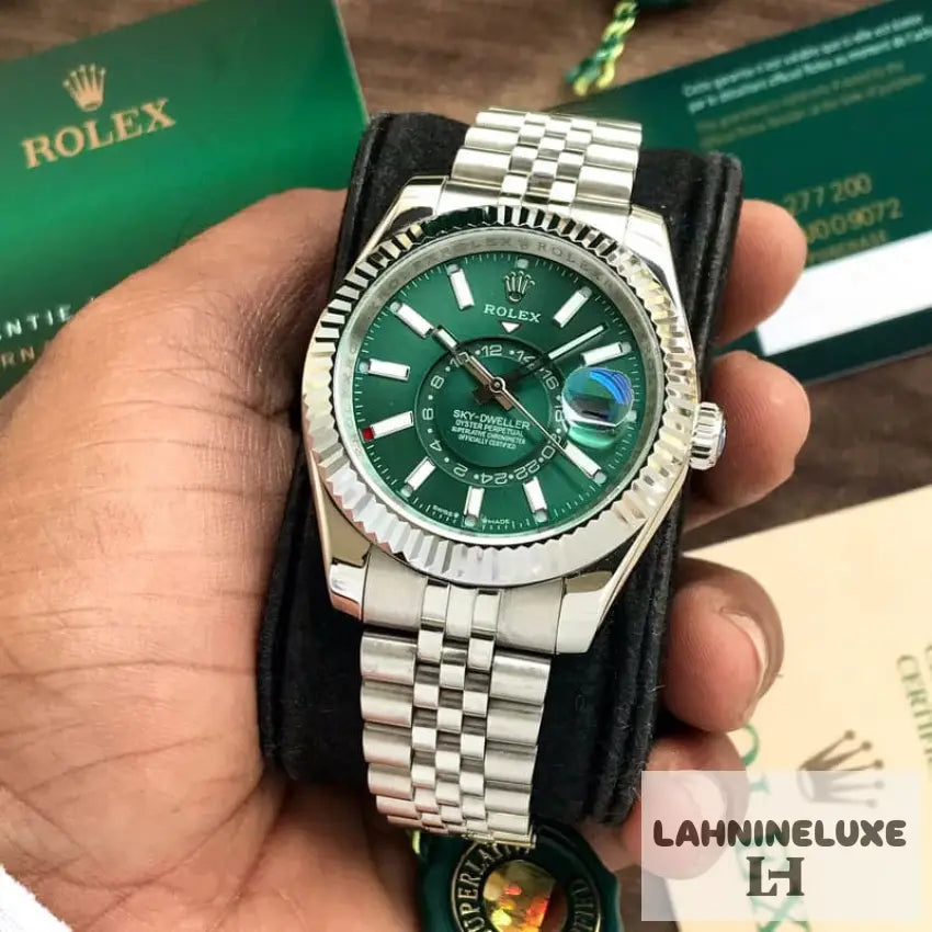 SkyDweller Stainless Steel Green Dial & Jubli Chain Strap Japanese Automatic