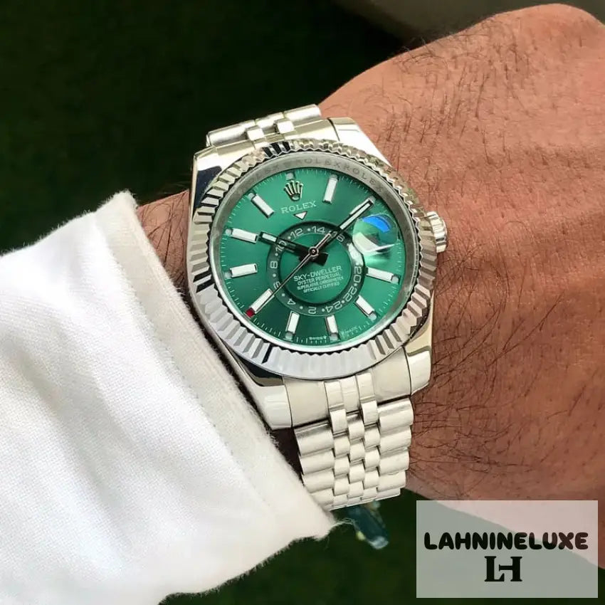 SkyDweller Stainless Steel Green Dial & Jubli Chain Strap Japanese Automatic