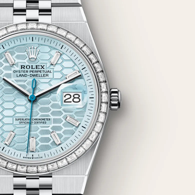 Land-Dweller  Platinum Ice Blue Dial Diamond