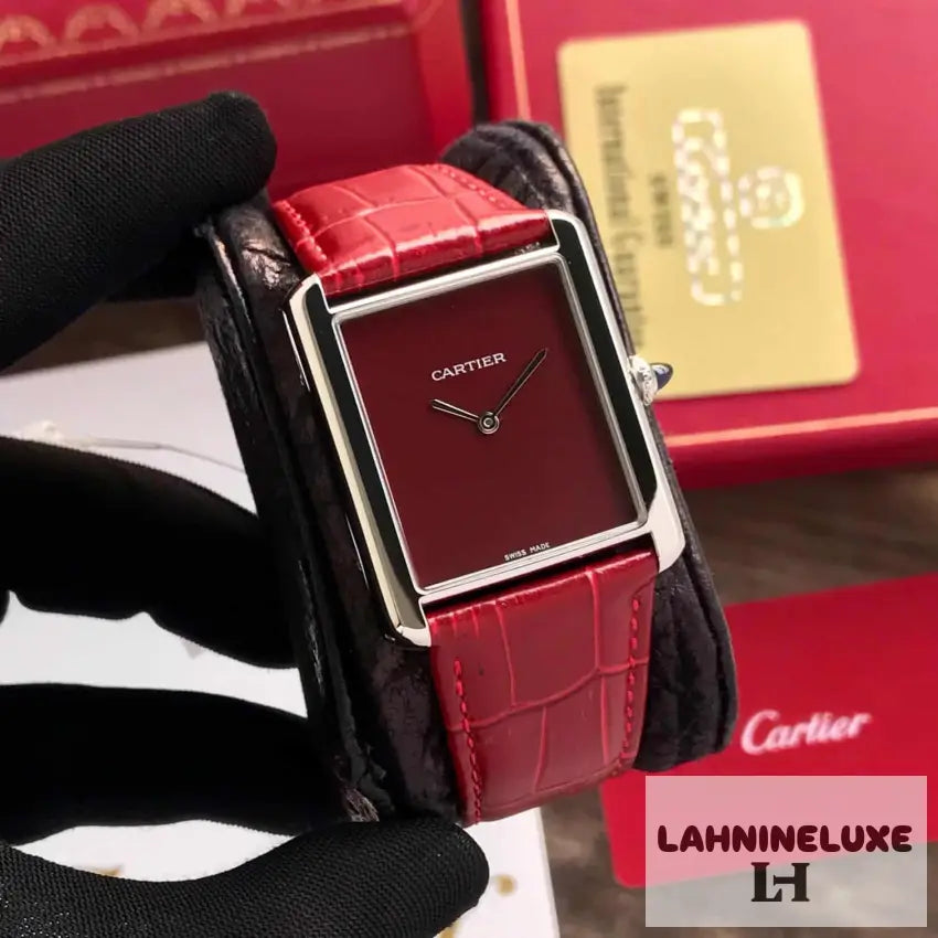 Tank Must Japanese Large Silver Red Unisex Watch