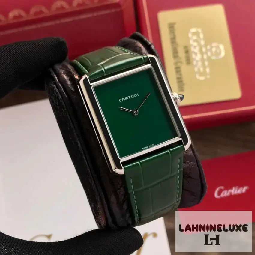 Tank Must Japanese Premium Medium Silver Green Unisex Watch