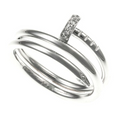 BAGUE CARTIER CLOU DOUBLE TOURS DIAMANTS WHITE GOLD