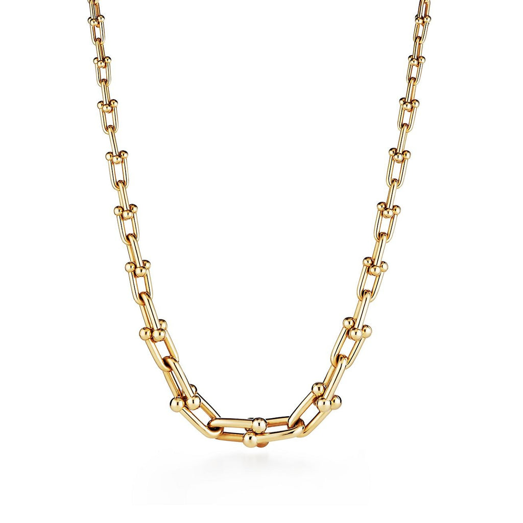 COLLIER TIFFANY & CO GRADUATED LINK NECKLACE GOLD