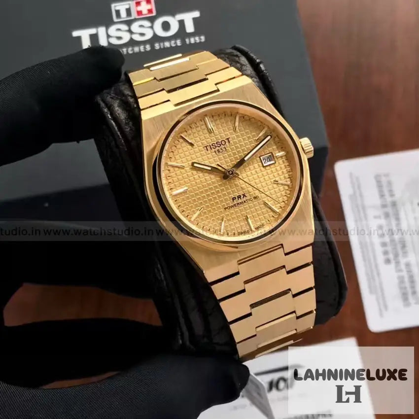 Tissot PRX Powermatic 80 Gold Tone Automatic Mens Watch