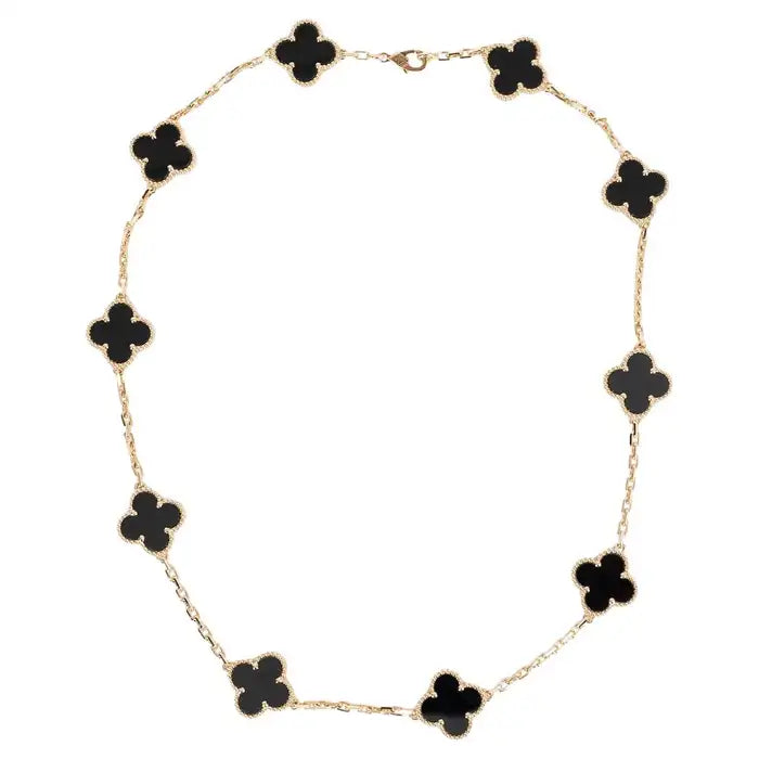 COLLIER VINTAGE ALHAMBRA 7 MOTIFS NOIR ONYX
