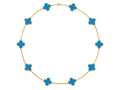 COLLIER VINTAGE ALHAMBRA 7 MOTIFS BLEU CIEL