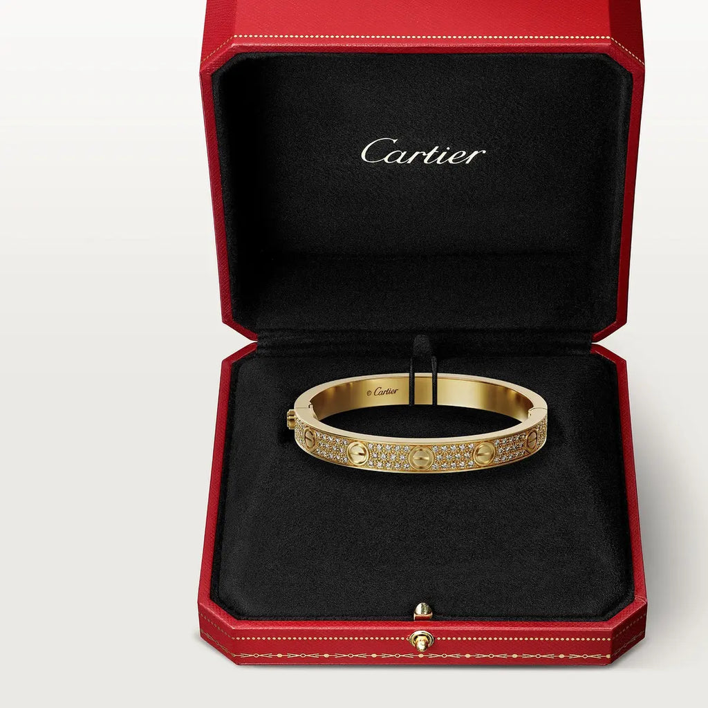 BRACELET CARTIER LOVE MODÉLE CLASSIQUE PAVÉ GOLD