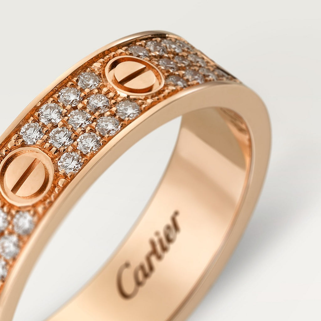 BAGUE CARTIER LOVE PAVÉE ROSE GOLD