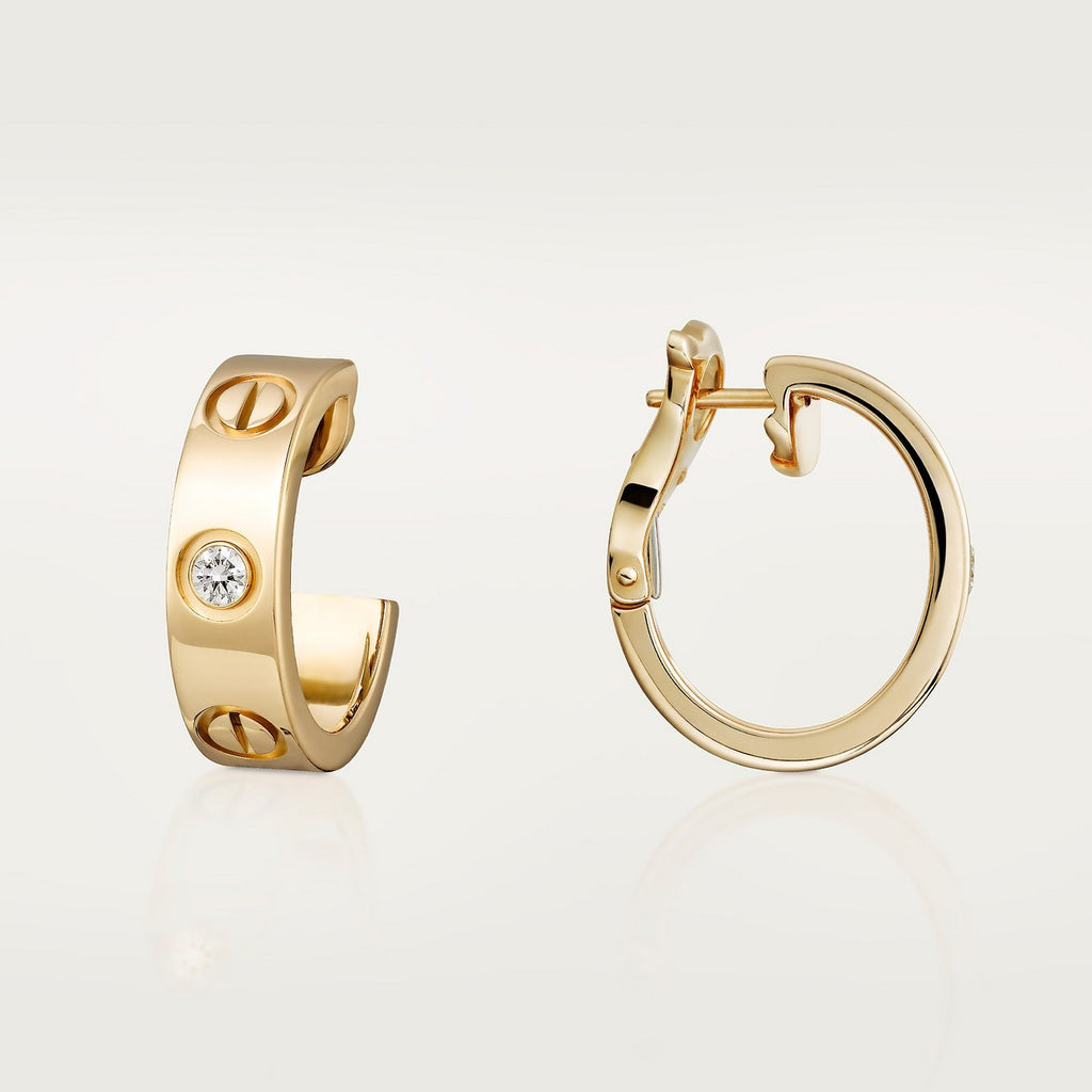 BOUCLE CARTIER LOVE CRÉEOLES PETIT MODÉLE DEUX DIAMONDS GOLD