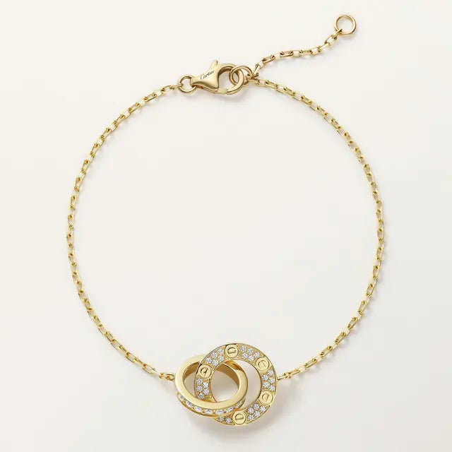 GOURMETTE CARTIER LOVE SEMI PAVE GOLD