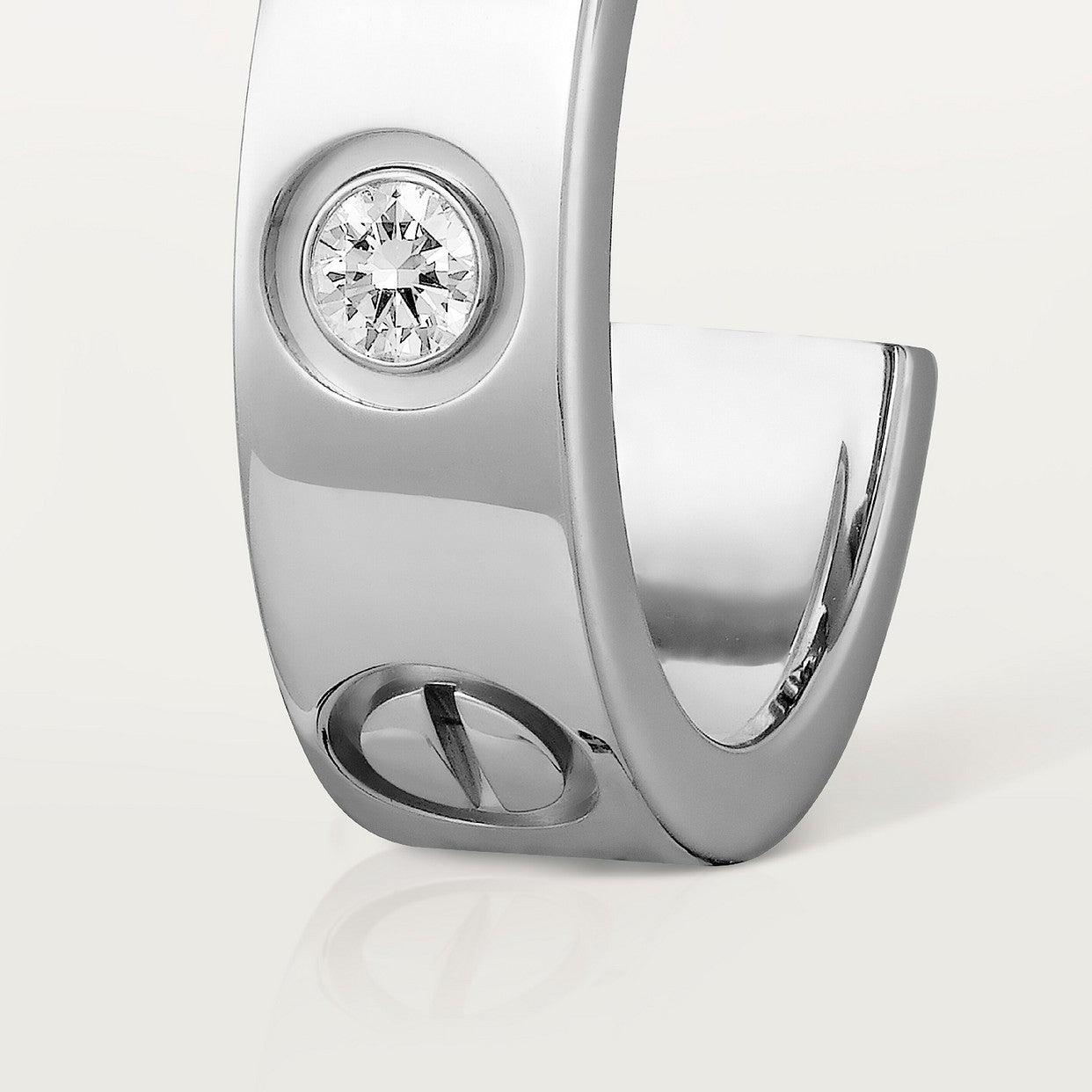 BOUCLE CARTIER LOVE CRÉEOLES PETIT MODÉLE DEUX DIAMONDS WHITE GOLD