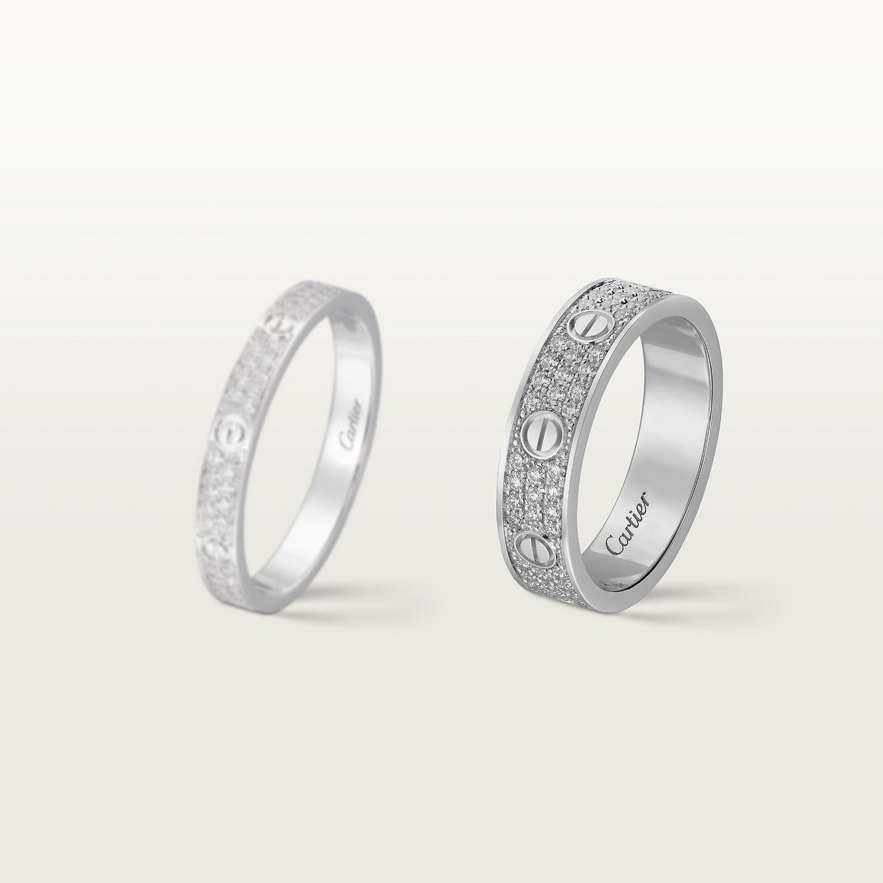 BAGUE CARTIER LOVE PAVÉE WHITE GOLD