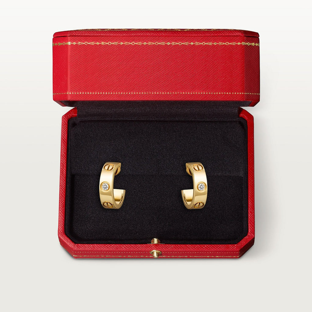 BOUCLE CARTIER LOVE CRÉEOLES PETIT MODÉLE DEUX DIAMONDS GOLD